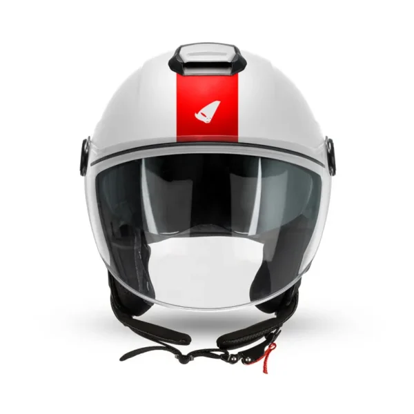 Casco Nixie Demijet Blanco Rojo - Image 2